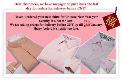 New shirts for Chinese New Year