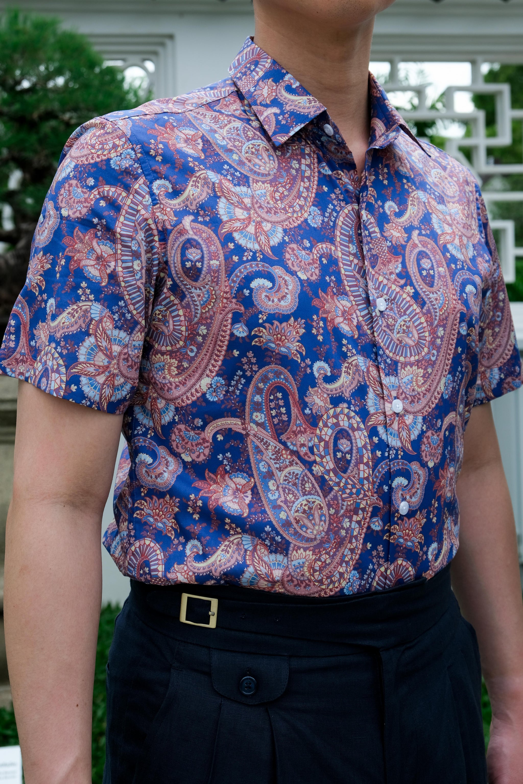 Blue Florence Paisley Short Sleeve Shirt