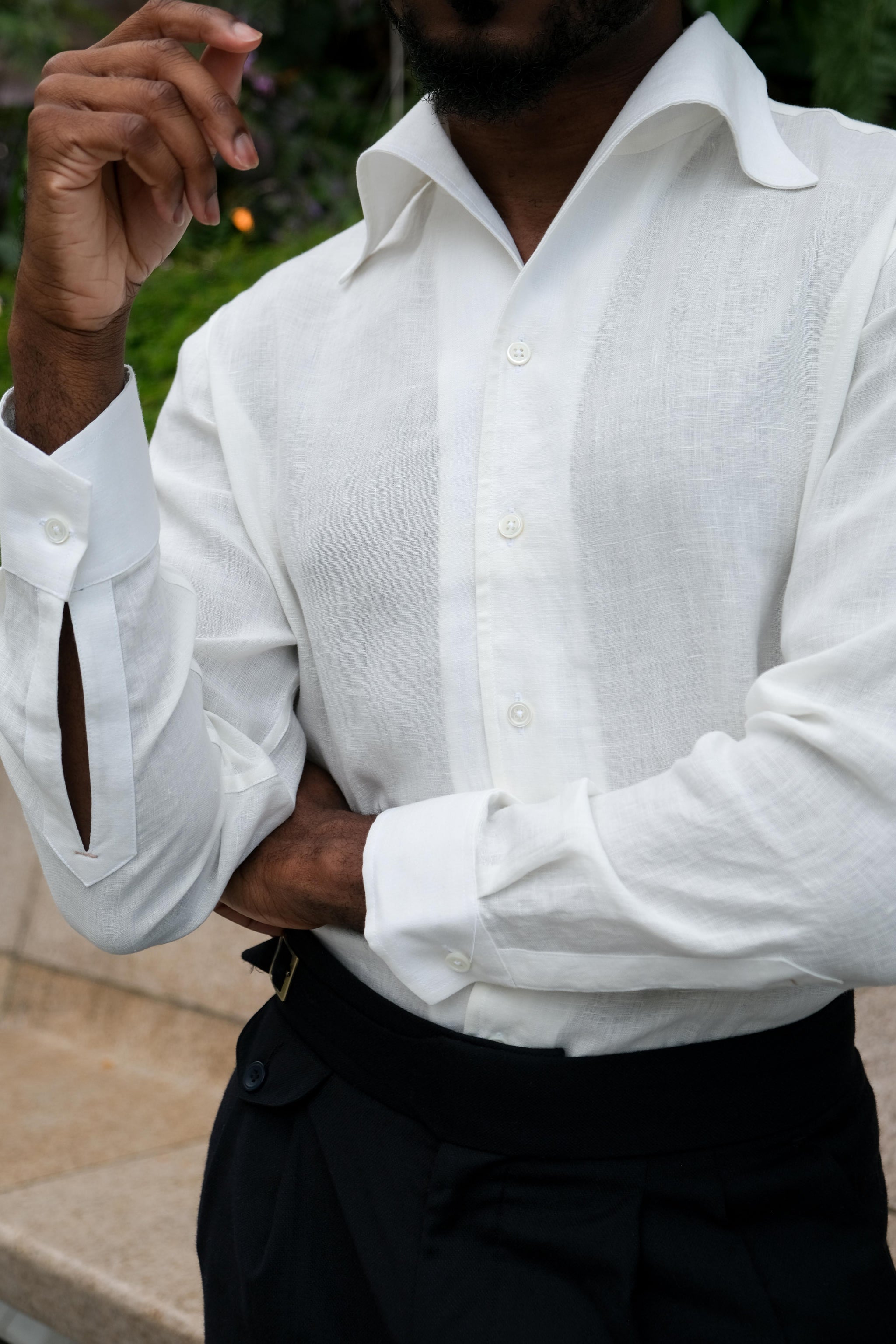 White Linen Widespread OPC Shirt White Linen Widespread OPC Shirt