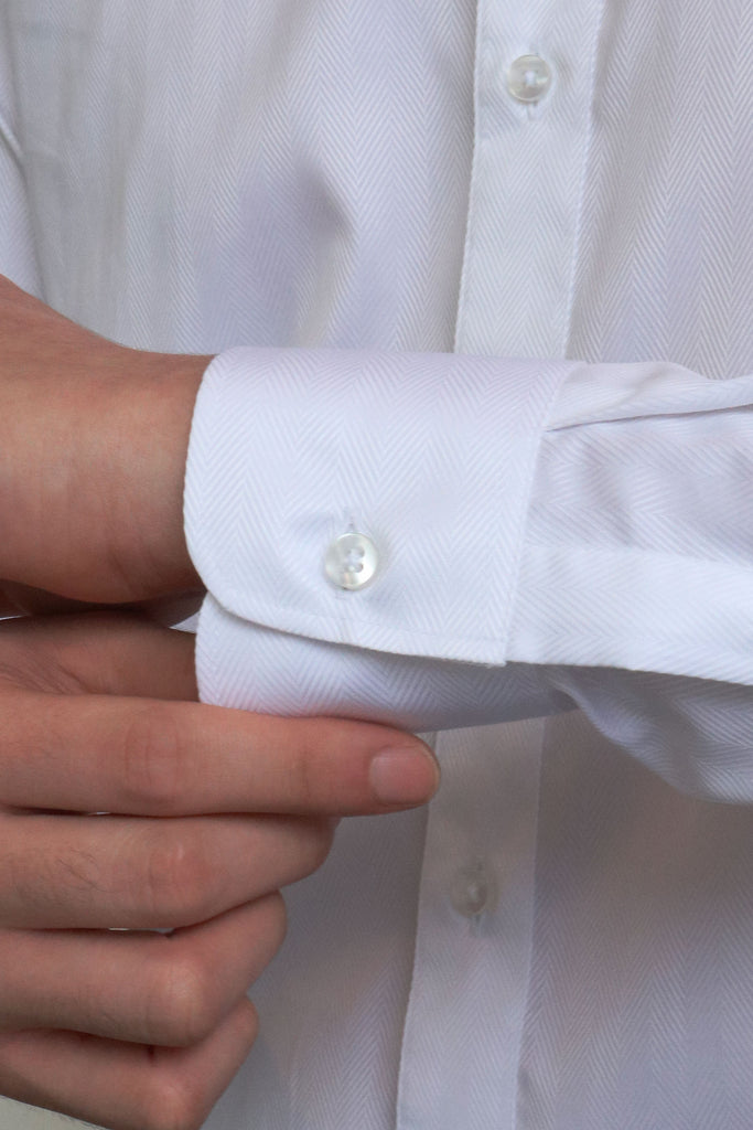 CYC-tailor-white-business-shirt-herringbone-cuff