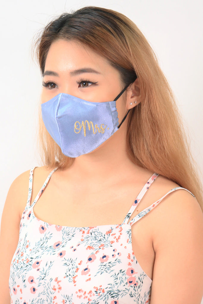CYCtailor-Wedding-Satin-Polyester-Mask-Baby-Blue-Product-Model