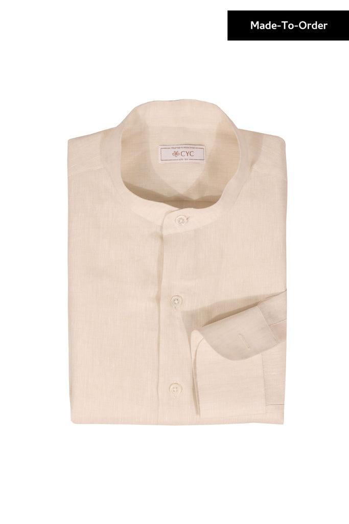 Thomas-Mason-Beige-Linen-Mandarin-Collar-Long-Sleeve-Shirt-copy