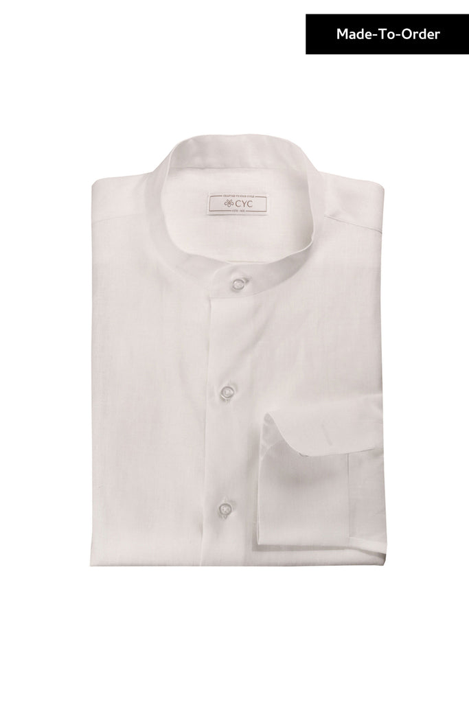 Thomas-Mason-Bespoke-White-Linen-Mandarin-Collar-Long-Sleeve-Shirt-Small-copy