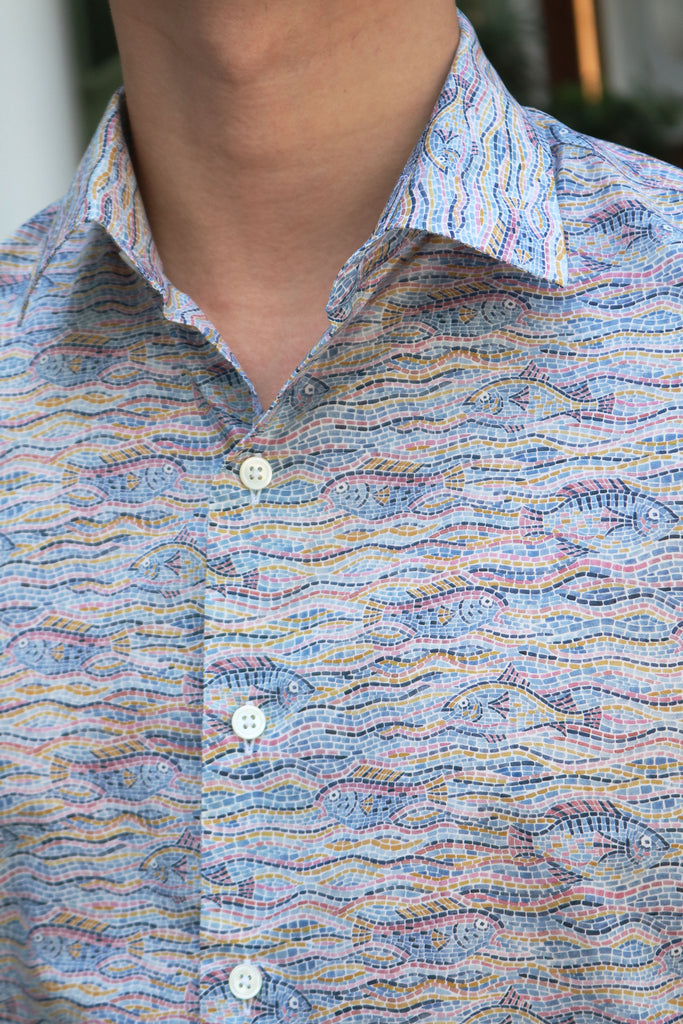 cyc-liberty-london-Poseidon-printed-short-sleeves-shirt-collar-2