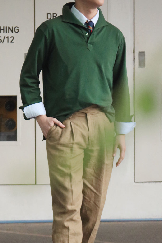 cyc-tailor-men-long-sleeve-polo-shirt-forest-green