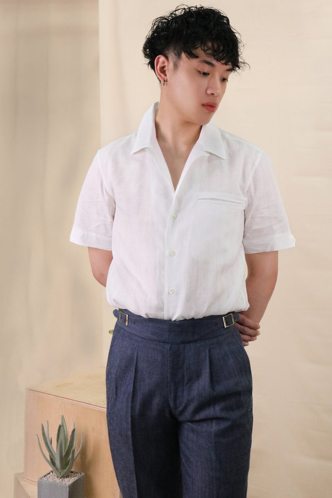 mens-casual-white-short-sleeve-linen-shirt-with-denim-gurkha-trousers-singapore-cyc-tailor-made-to-measure_e