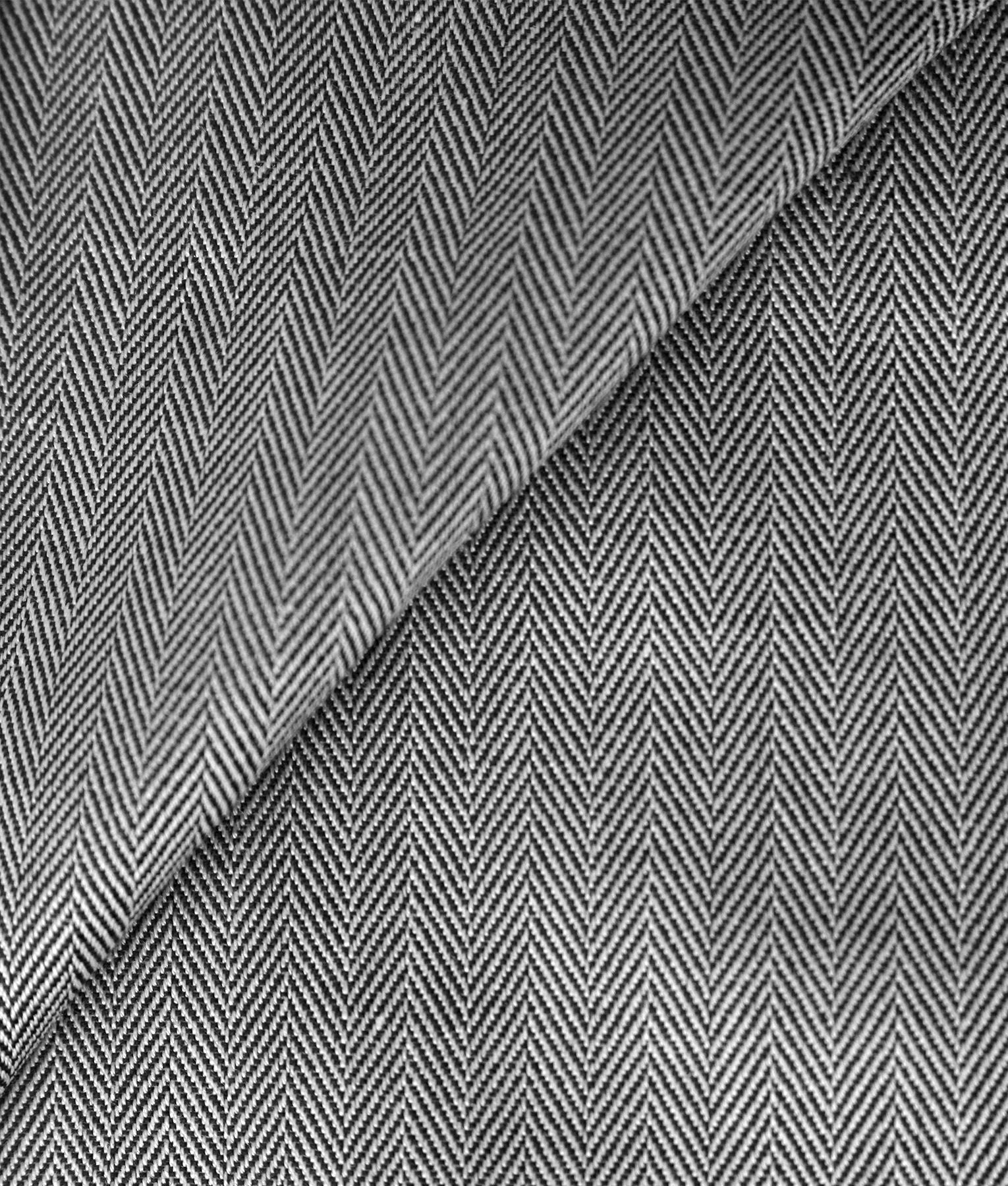 Thomson Gray Pattern Thomas Mason Steel Grey 100 2-ply Cotton Herringbone Tailored Shirt