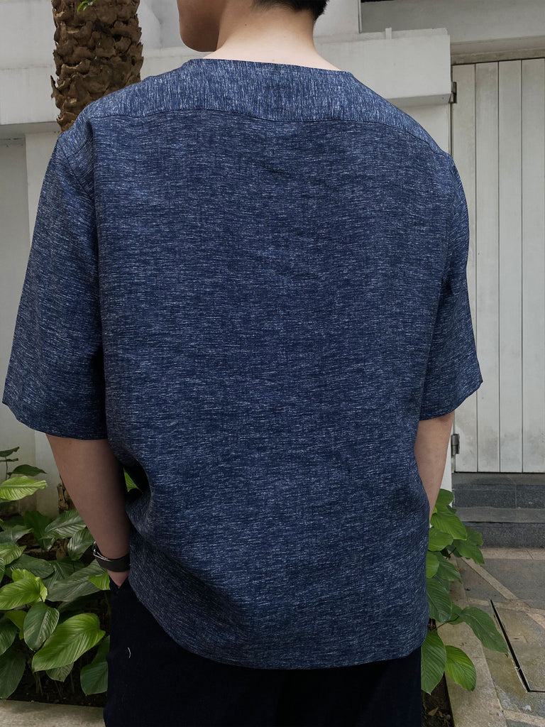 CYC-Blue-Linen-Woven-T-Shirt