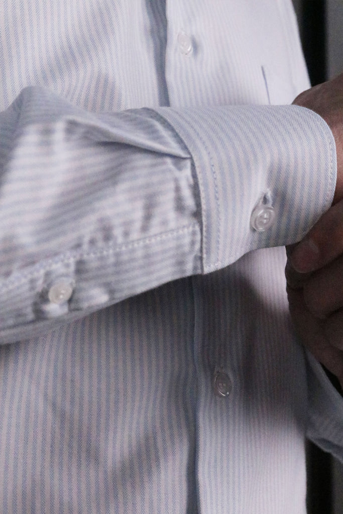 CYC-OCBD-tailored-shirt-in-American-blue-pencil-cuffs-modelled