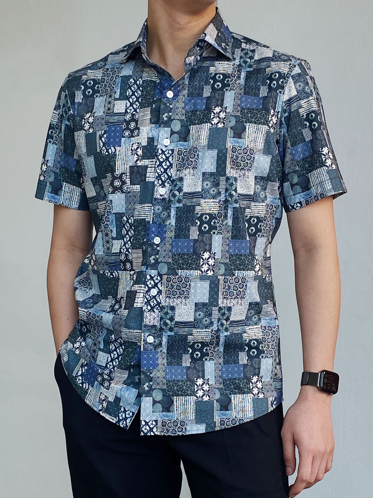CYC-Thomas-Mason-Happy-Print-Short-Sleeves-Casual-Shirt-Model
