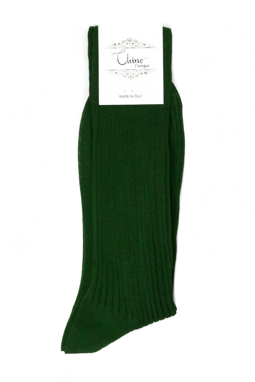 Palm Leaf Combed Cotton Ribbed Socks