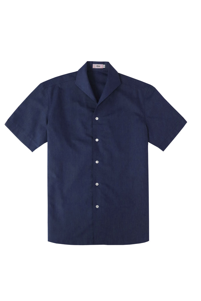 Getzner-Shawl-Collar-Short-Sleeve-Shirt-Navy-CYC